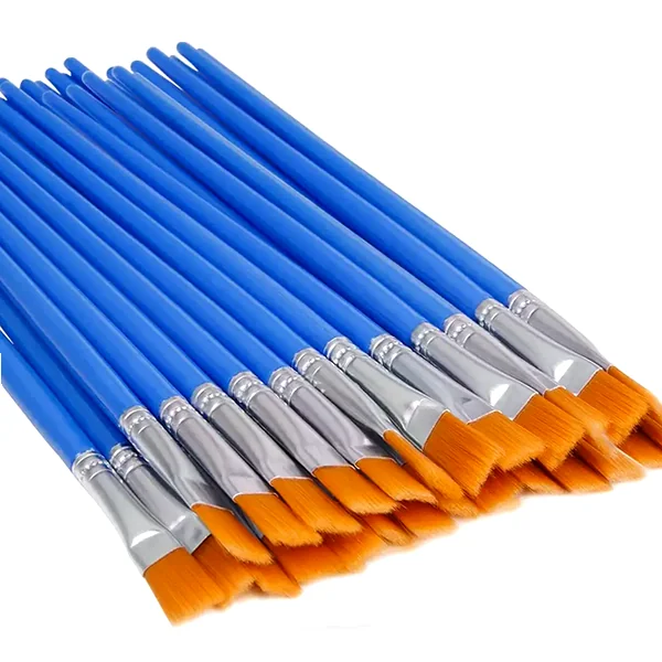 Thirty small flat paint brushes for detailed art and craft work