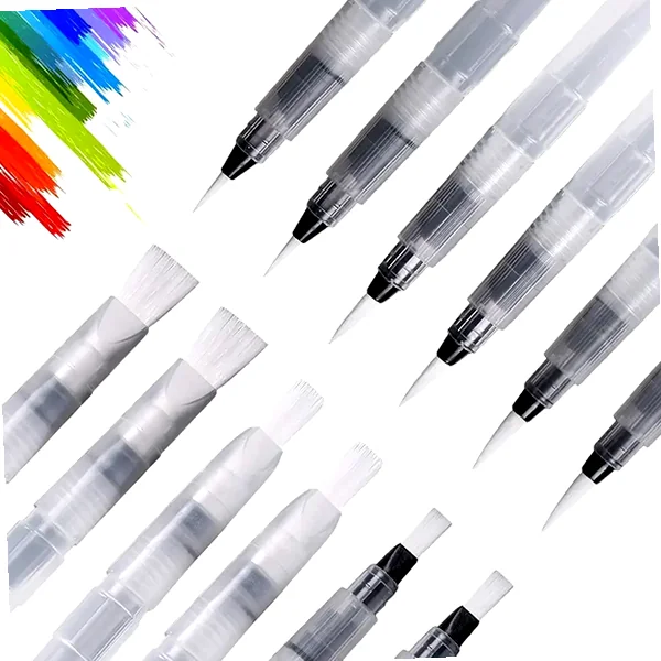 Twelve water brush pens ideal for watercolor sketches and travel art